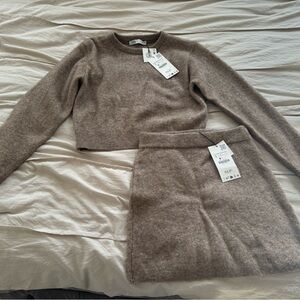 Zara Brown sweater and skirt set